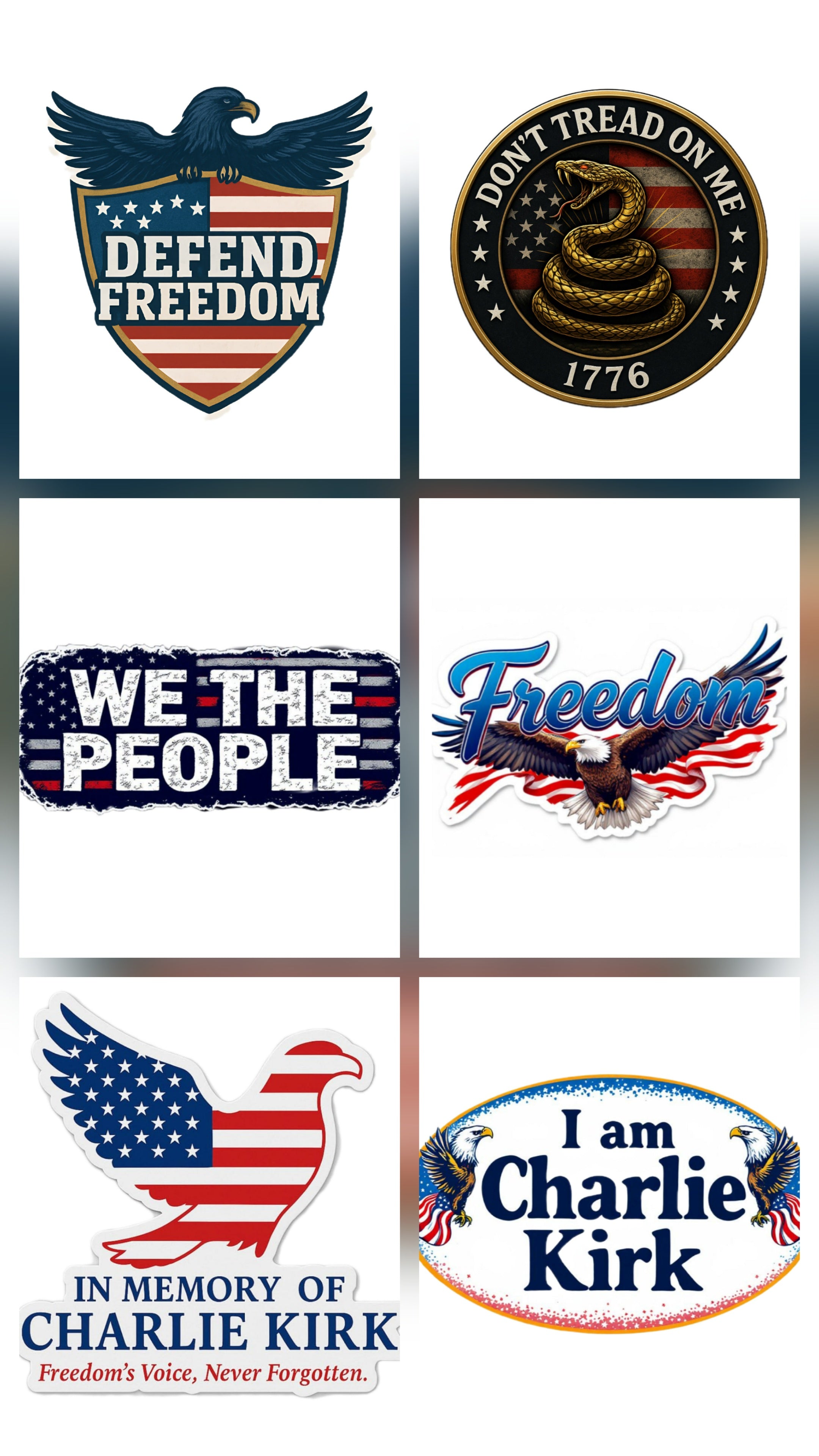 Patriotic Sticker Bundle – Set of 6 Designs