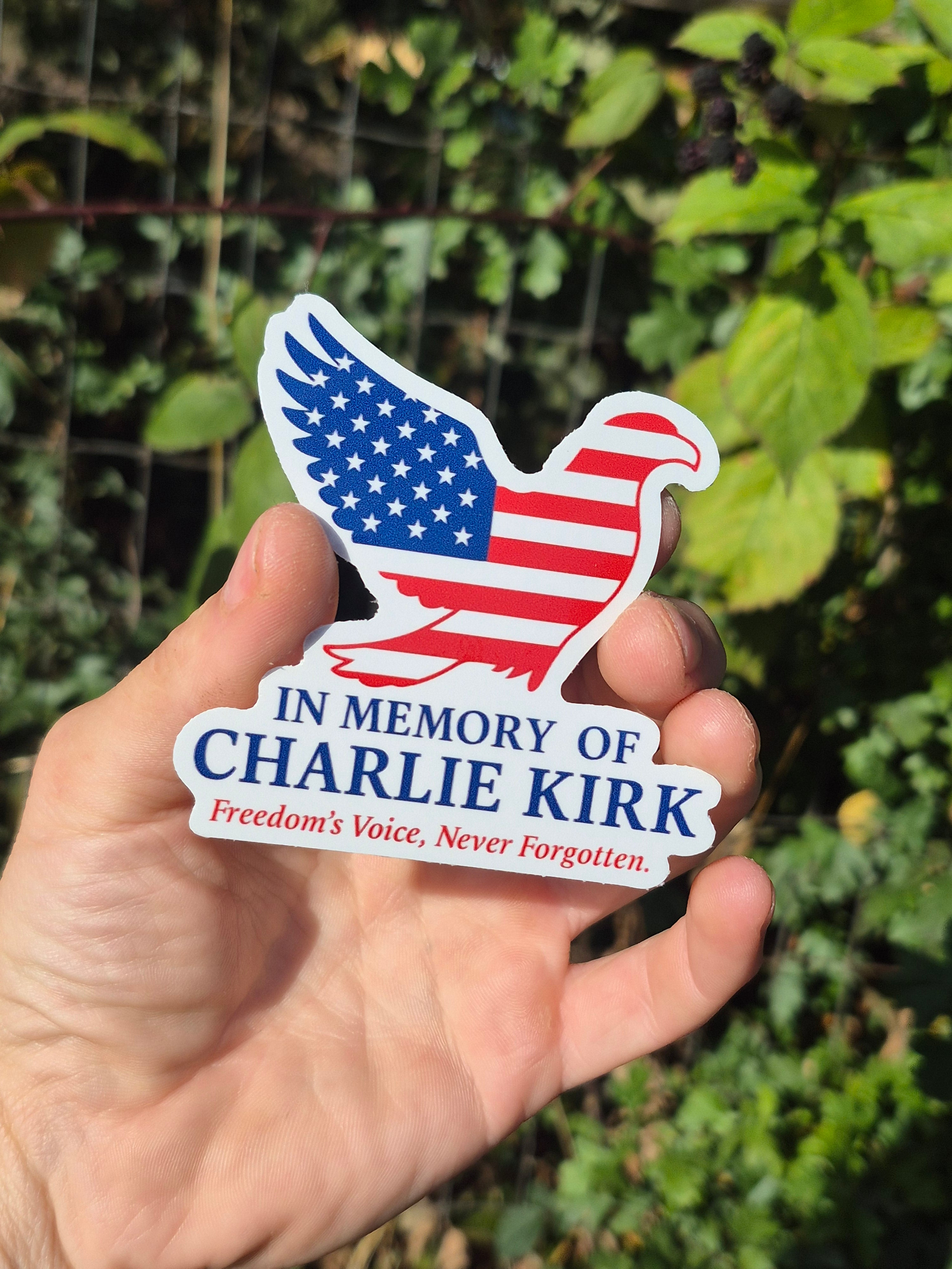 In Memory of Charlie Kirk Vinyl Sticker