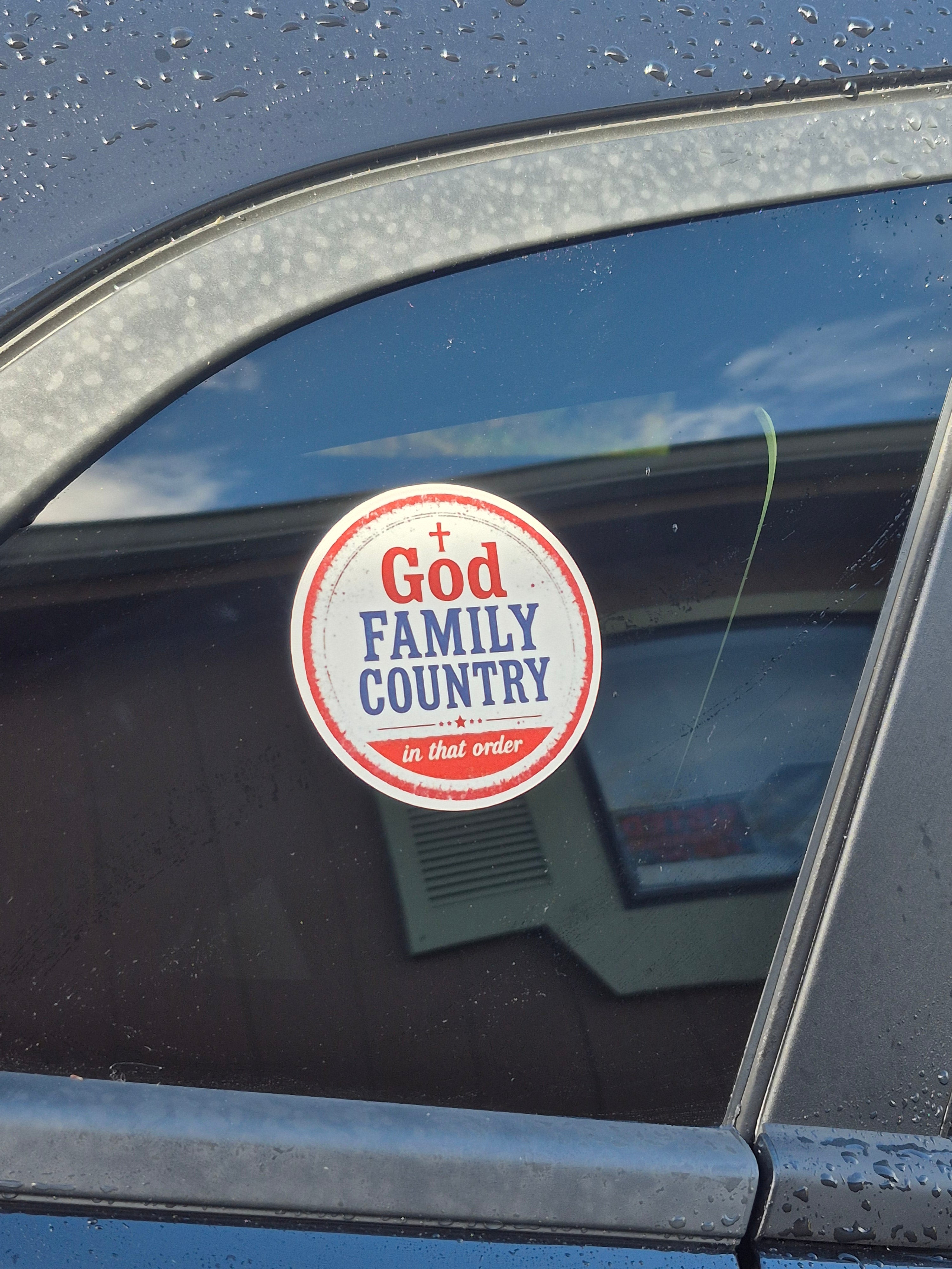 God, Family, Country - In That Order Vinyl Sticker