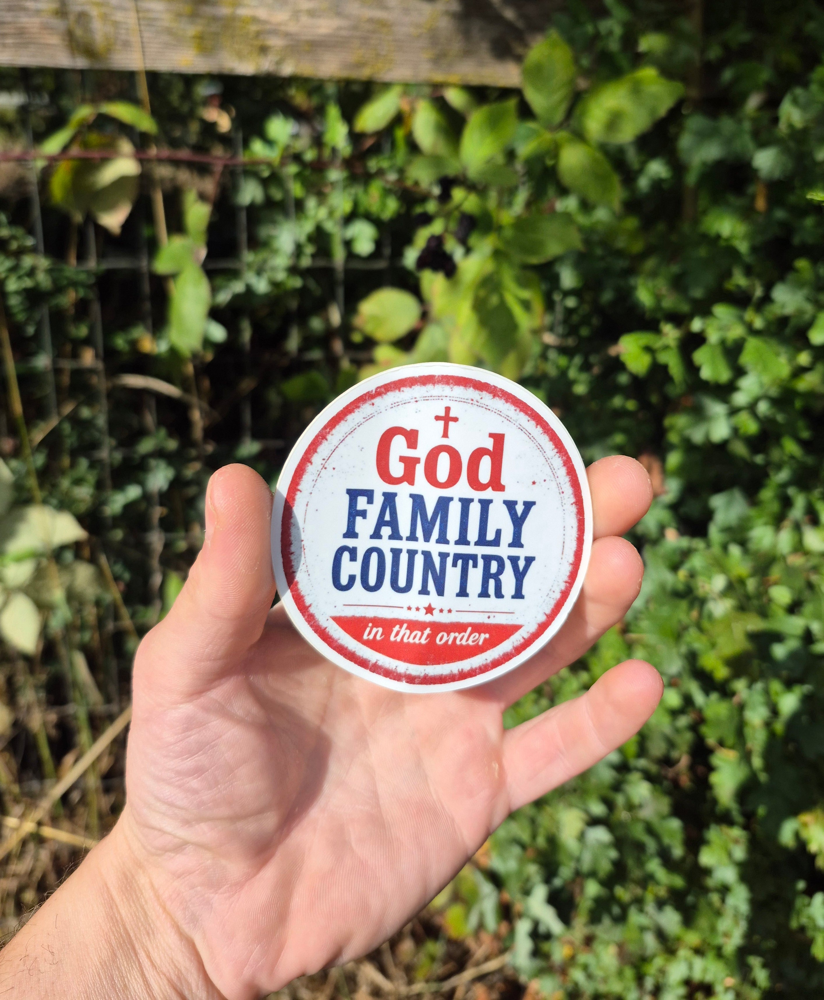 God, Family, Country - In That Order Vinyl Sticker