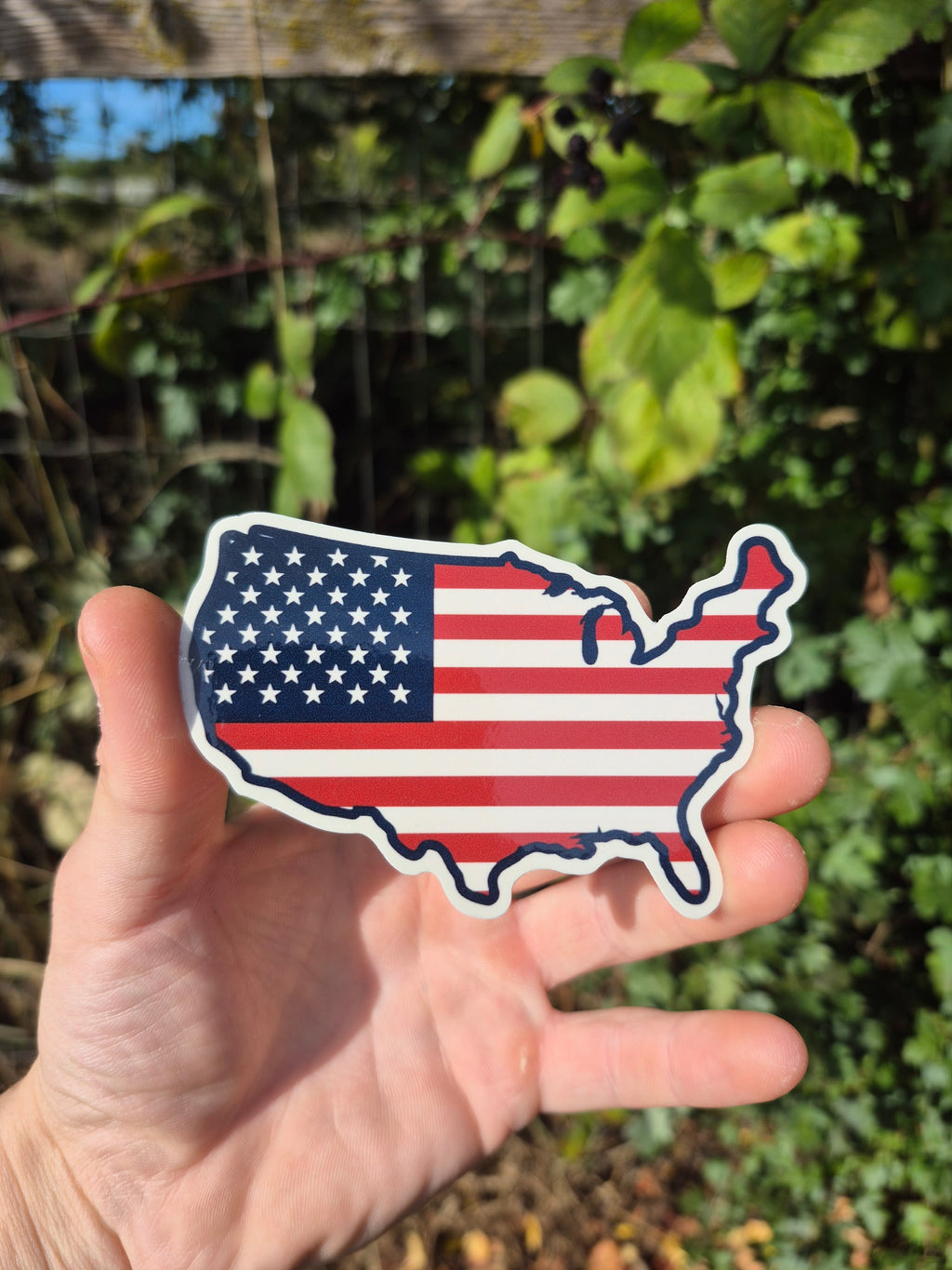 USA Map American Flag Vinyl Sticker