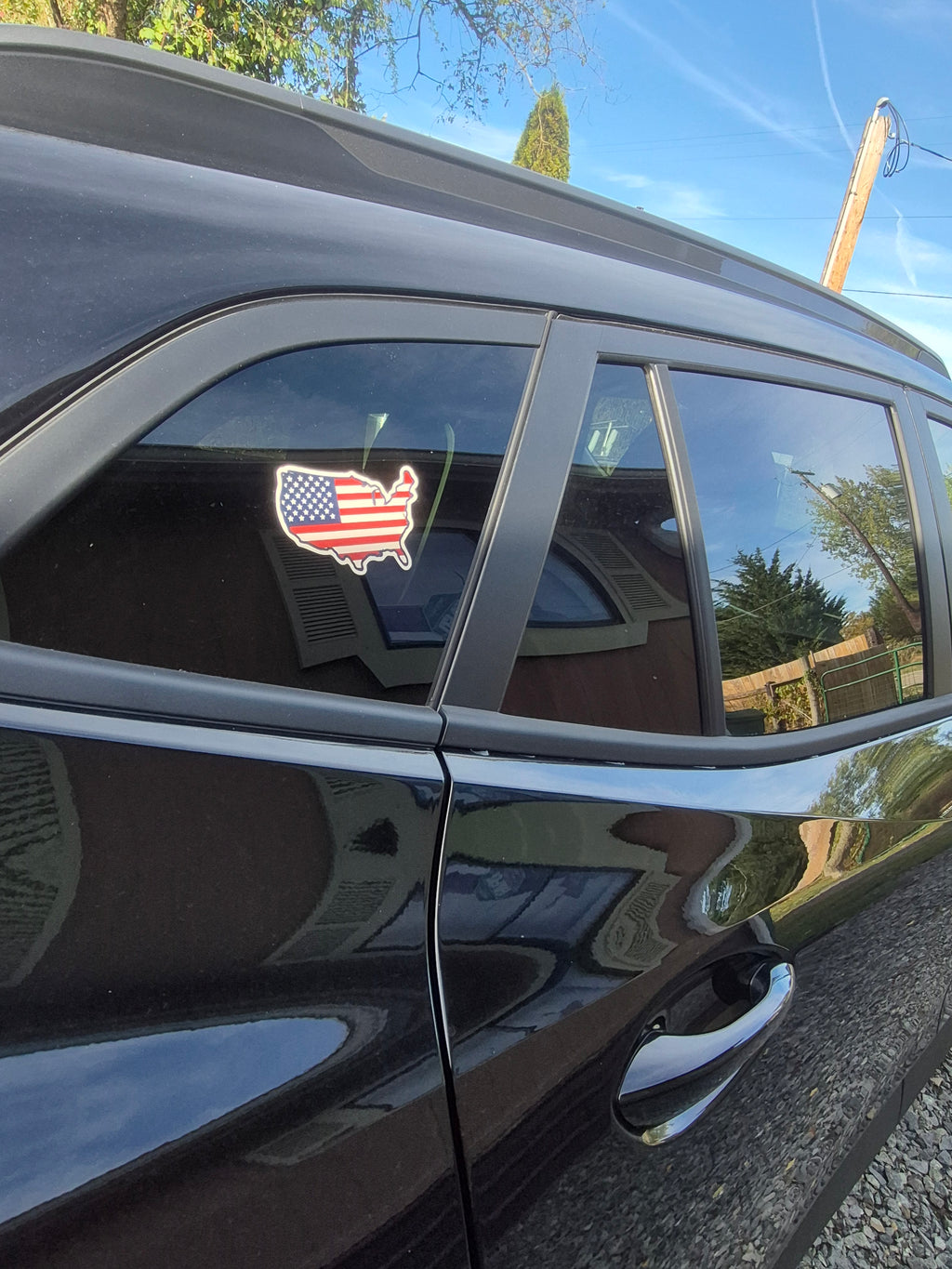 USA Map American Flag Vinyl Sticker