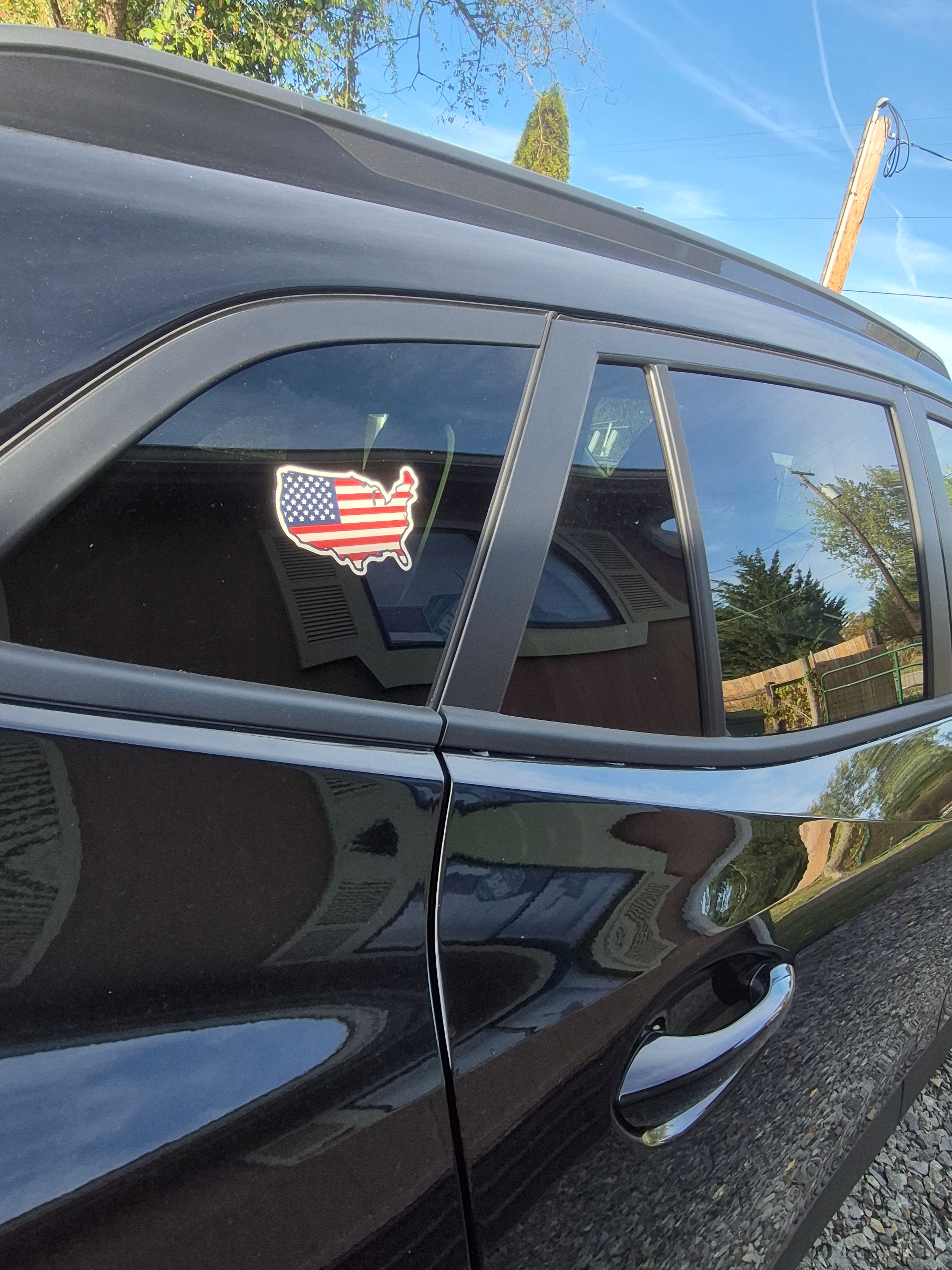 USA Map American Flag Vinyl Sticker