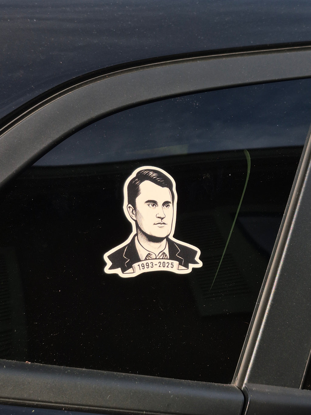 Charlie Kirk Memorial Portrait Vinyl Sticker 1993–2025