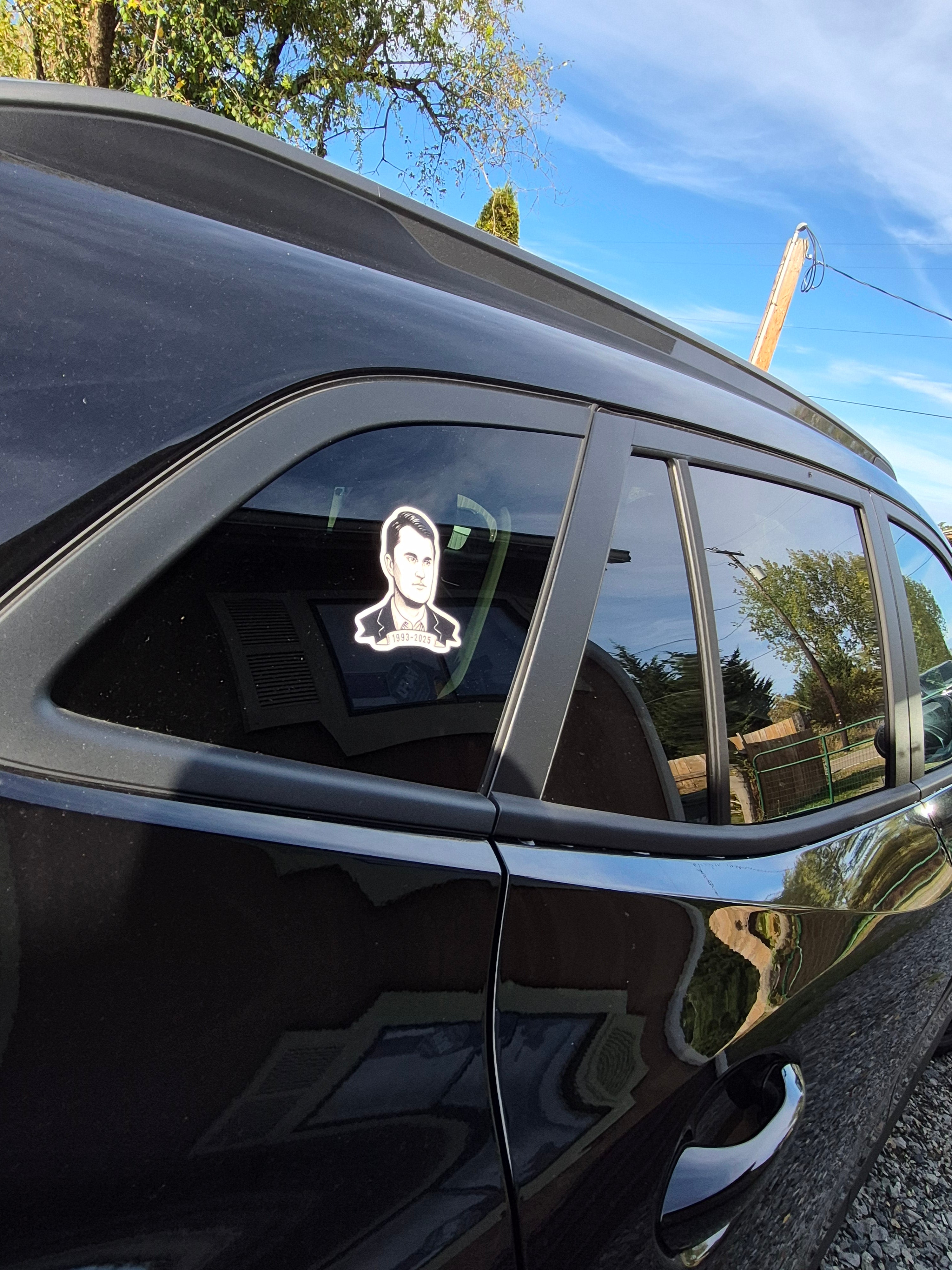 Charlie Kirk Memorial Portrait Vinyl Sticker 1993–2025