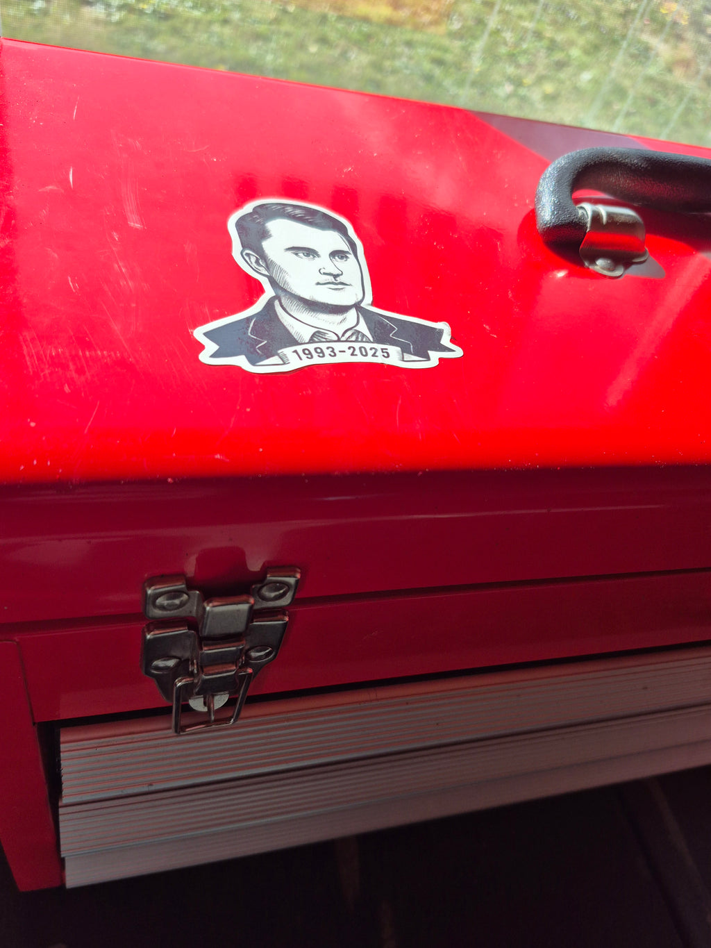 Charlie Kirk Memorial Portrait Vinyl Sticker 1993–2025