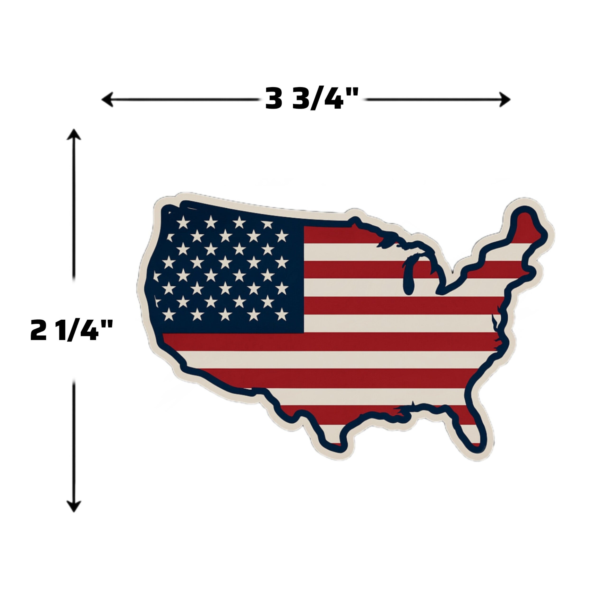 USA Map American Flag Vinyl Sticker