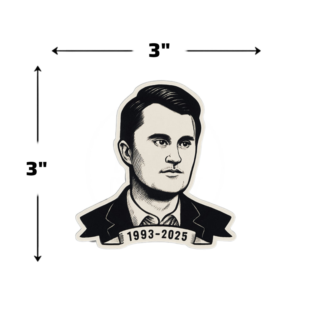 Charlie Kirk Memorial Portrait Vinyl Sticker 1993–2025